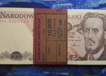 PACZKA 100 x 100 złotych 1986 UNC s. MH