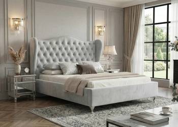 Łóżko uszak 160x200 glamour wysokie + stelaż dużo kolorów pikowane