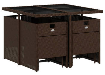 9-cz. zestaw mebli ogrodowych z poduszkami brązowy rattan PE WM-3210597