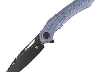 Nóż składany Bestech Wibra Blue Titanium, Black Stonewashed M390 by Kombou…