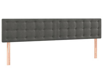 Zagłówek do łóżka z LED ciemnoszary 180x5x78/88 cm aksamit WM-3122107