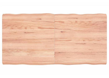Blat jasnobrązowy 120x60x(2-6) cm drewno z naturalną krawędzią WM-363961