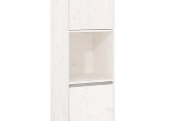 Wysoka szafka biała 38x35x117 cm lite drewno sosnowe WM-814360
