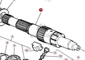 Massey Ferguson 3690 Wałek Wał Skrzyni Biegów Przekładni Dynashift CZĘŚCI …
