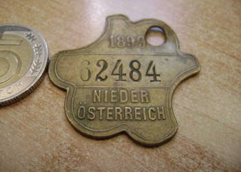 Starocie z PRL - PSY = Psi numerek z Austrii z 1899 r. kolekcjonerski