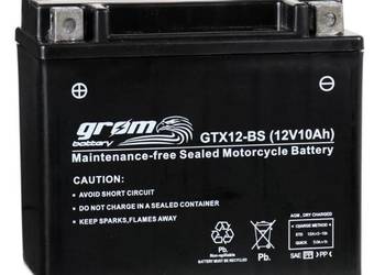 Akumulator motocyklowy 10Ah 180A GROM GTX12-BS YTX12-BS 12V