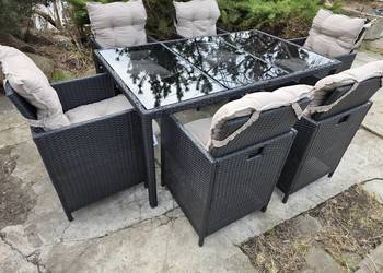 Zestaw mebli ogrodowych Space 6 krzeseł + stół technorattan poduchy