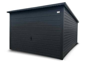 Garaż blaszany 3x5 Grafit jednospadowy  brama uchylna