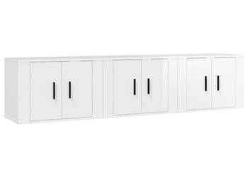 Wiszące szafki TV 3 szt. białe z połyskiem 57x345x40 cm WM-3188344