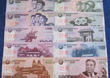 KOREA SPECIMEN Kolekcjonerskie Banknoty Zestaw - 10 szt UNC