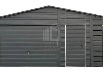 Garaż Blaszany 6x5m  + Wiata 2x5 Brama uchylna 2x drzwi rynny  dach ID710