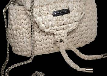 Torebka damska ręcznie wykonana ze sznurka bawełnianego