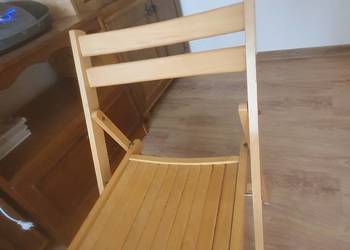 Krzesło składane drewniane retro naturalne etykietaFabryki MebliMid-Century