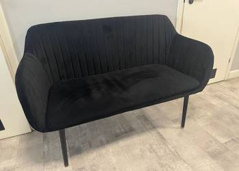 Beliani Sofa Kanapa 2-Osobowa Welurowa Czarna Taby