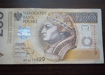 200 złotych seria AF 1994 rok banknot obiegowe