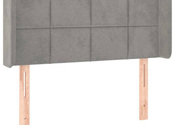 Zagłówek do łóżka z LED jasnoszary 83x16x78/88 cm aksamit WM-3123266