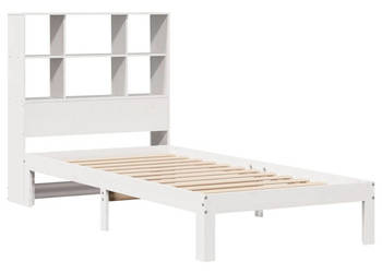 Łóżko z regałem bez materaca białe sosnowe 90x200 cm WM-3322557