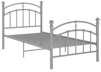Łóżko Metalowe Szare Rama Łóżka Ze Stelażem 90 x 200 cm WM-324969