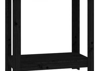 vidaXL Stół roboczy, czarny, 80x50x80 cm, lite drewno sosnowe(sku822500)