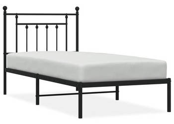 Łóżko Metalowe Czarne Rama Łóżka Ze Stelażem 80x200 cm WM-353528