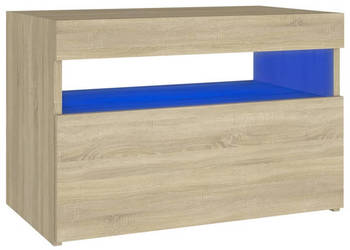 Szafka nocna z oświetleniem LED dąb sonoma 60x35x40 cm płyta WM-3082780