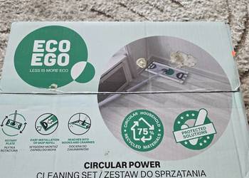 Zestaw do sprzątania wiadro 13L, wyciskacz, płytka, mop płaski, trzonek reg