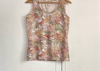 Top koszulka Esmara 42 L XL kolorowa bawełna liście