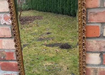 Lustro w złoconej drewnianej ramie podłużne 96 cm (781)