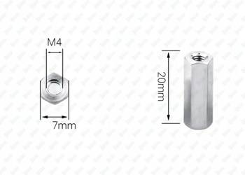 M4X20 ALUMINIOWA NAKRĘTKA ZŁĄCZNA PRZEDŁUŻANA TULEJKA DYSTANSOWA GWINTOWANA