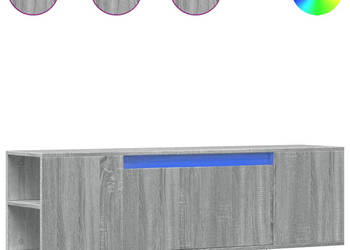 Ścienna szafka TV z LED szary dąb sonoma 135x31x395 cm WM-852388