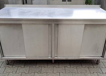 STÓŁ Z PODWÓJNĄ SZAFKĄ - DRZWI SUWANE - 180/70/85 CM - M.1787.N