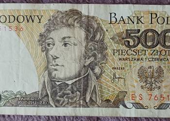 500 zł T. Kościuszko seria ES - 1.VI.1982 r.