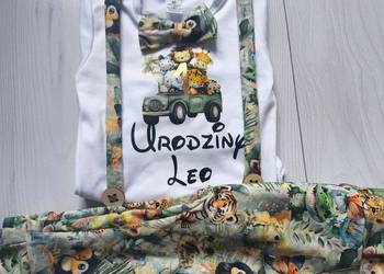 Komplet na roczek chłopiec roczek mstylroczek.pl safari napis dowolny