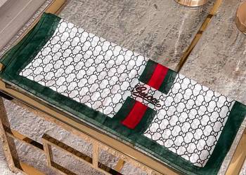 Szalik Gucci lekki chusta beżowy z paskiem jak nowy