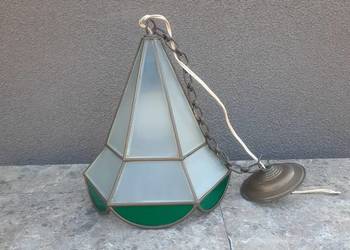 nr10 Stara lampa sufitowa witrażowa żyrandol