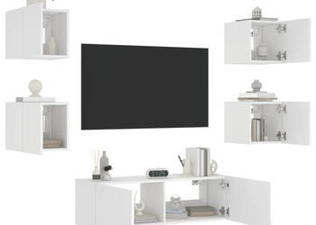 5-cz. zestaw mebli TV z oświetleniem LED biały WM-3216860
