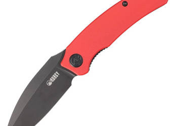 Nóż składany Kubey Knife Leaf Red G10, Black Stonewashed AUS-10 by Tiguass…