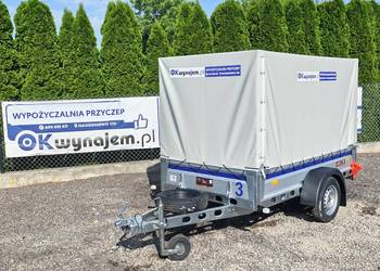 Wypożyczalnia Wynajem Przyczepa Plandeka WIOLA 245 x 130 cm DMC 750kg