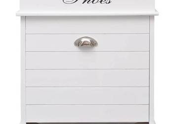 vidaXL Szafka na buty, biała, 50 x 28 x 58 cm, drewno paulownia(SKU:284083)