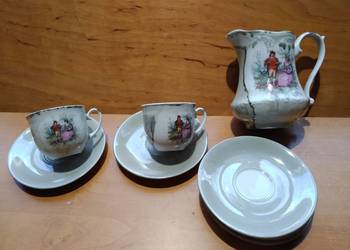 Porcelana Włocławek filiżnki dzbanek talerzyki serwis kawowy