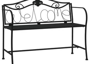 Ławka ogrodowa dla 2 osób, 104 cm, czarna, stalowa（318831）