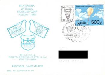 Kop.Okol. Wyst, Filat, Polska - RFN  Katowice 1990