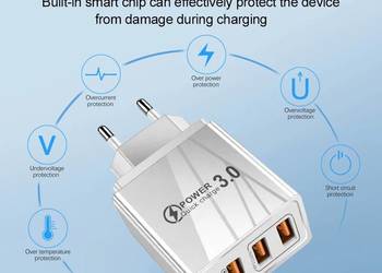 Ładowarka TRG-044P QC3.0 + Power  3xUSB+USB-C, 5V, 3A + 9V 2,4A,+ 12V 1,5A