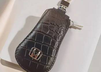 HONDA BRELOK ETUI NA KLUCZYKI SKÓRA NOWOCZESNY DESIGN CZARNY
