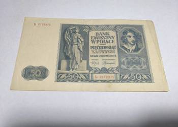 Banknot 50 zł 1941 rok seria D