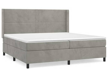 Łóżko Z Materacem Szare Kontynentalne DO Sypialni 200x200cm WM-3132639