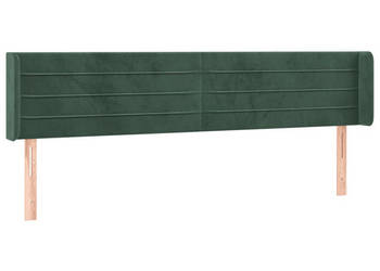 Zagłówek do łóżka z LED ciemnozielony 203x16x78/88cm aksamit WM-3123445