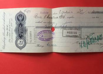 ( 1526 ) Weksel Wystawiony W Krakowie 23