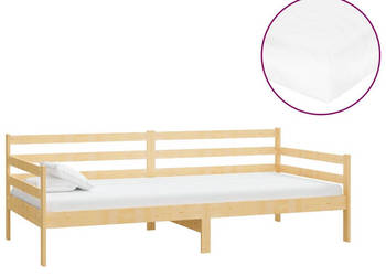 Łóżko dzienne z materacem lite drewno sosnowe 90x200 cm WM-3083589