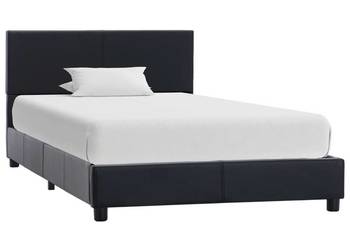 vidaXL Rama łóżka, czarna, sztuczna skóra, 90 x 200 cm（SKU:284768）
